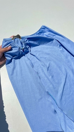 Saia Midi Azul Enseada Brick - comprar online