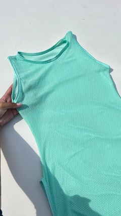 Vestido Tela Verde Água Brick na internet
