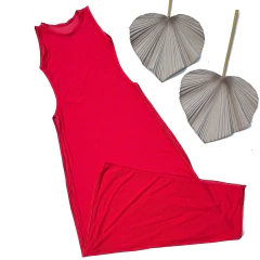 Vestido Tela Vermelho Brick - comprar online