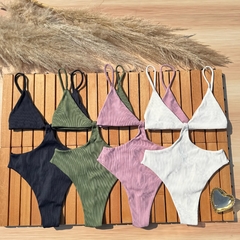 Maiô Camila Verde Militar Canelado - comprar online