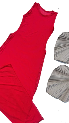 Vestido Tela Vermelho Brick na internet