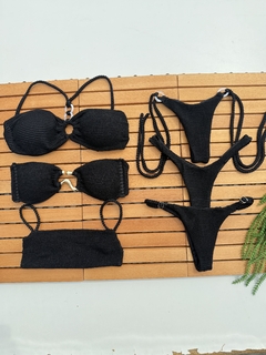 Biquini Aline Preto All Black Lacinho - loja online