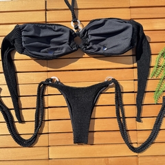 Biquini Aline Preto All Black Lacinho - Aluvie