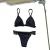 Imagem do Biquíni Cortininha Dupla Preto Calcinha Franzida Tira Dupla Aurora Beach