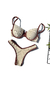 Biquini Maitê Off c/ Marrom Asa Delta Viés Riviera (Alça Fixa) - comprar online