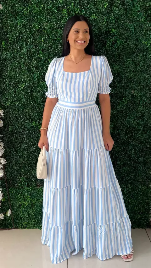 Vestido Helena (Azul Listrado)
