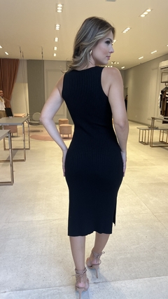 VESTIDO TRICOT DONATELA PRETO E NUDE - Flor de Elisa moda