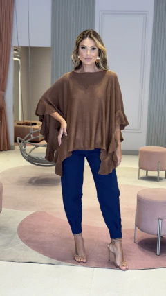 Poncho Tricot Babado Carmen - Flor de Elisa moda