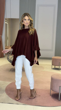 Poncho Tricot Babado Carmen - comprar online