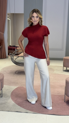 Blusa Tricot Gola Assimétrica