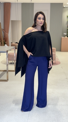 Calça Pantalona Marant Azul Marinho - Flor de Elisa moda