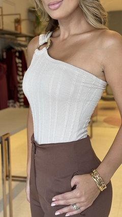 Body Nula Manga Ariela Areia - comprar online