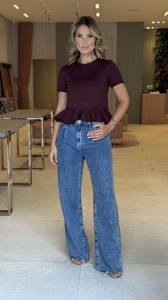Blusa Tricot Modal Peplum Barra - comprar online