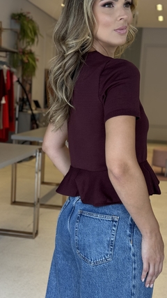 Blusa Tricot Modal Peplum Barra na internet