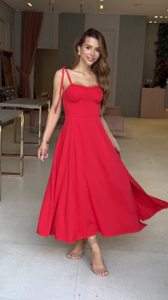 Vestido Viscose Pétala Vermelho - comprar online