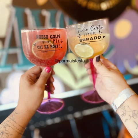 Taça de Gin Personalizada - Base Colorida