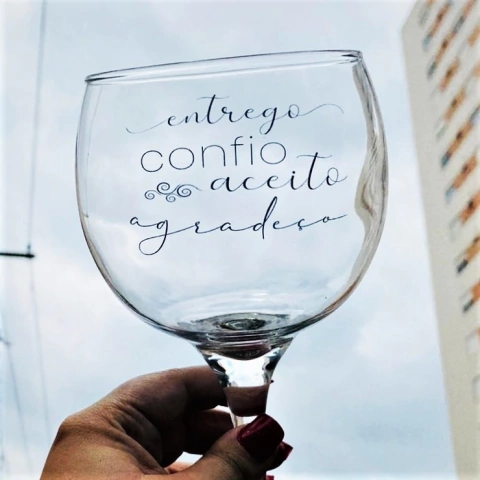Taça de Gin Personalizada Vidro - Confie
