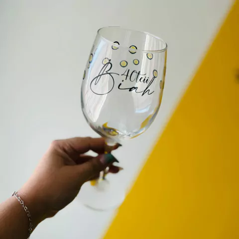 Taça de Vinho Olho Grego - Aniversário