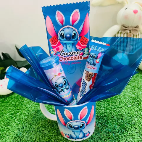 Caneca Mimo Stitch e Chocolate