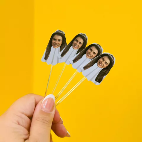 10 Topper para Doces de Papel Rostinho Aniversário