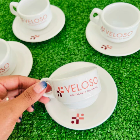 Xícara Personalizada De Porcelana Com Pires 80ml - Personalizada - comprar online