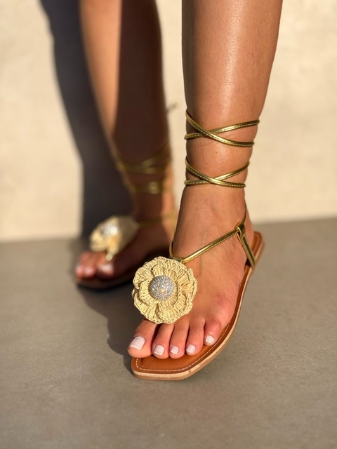 Rasteira Flor Amarração
