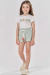 Conjunto de Blusa Boxy em Meia Malha e Shorts em Malha Vichy Textura 84761 Kukiê Infantil Menina - comprar online