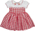 Vestido xadrez com gola bordada - 8172