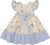 Vestido bordado floral com linho azul - 8192 na internet