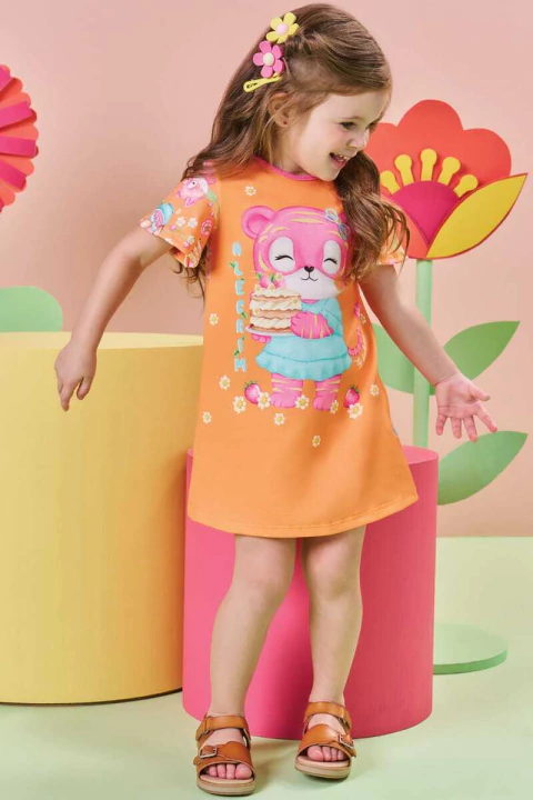 Vestido em Malha Fresh 84759 Kukiê Bebê Menina