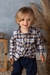 Camisa xadrez marinho e laranja - 8148 - comprar online