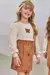 Conjunto de Blusa em Cotton com Saia em Veludo Cotelê Bordado 79194 Infanti Infantil Menina - Bárbara Kids
