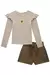 Conjunto de Blusa em Malha Canelada com Shorts em Molevisco 79206 Infanti Infantil Menina na internet