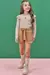 Conjunto de Blusa em Malha Canelada com Shorts em Molevisco 79206 Infanti Infantil Menina