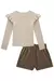 Conjunto de Blusa em Malha Canelada com Shorts em Molevisco 79206 Infanti Infantil Menina - Bárbara Kids
