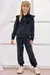 Conjunto de Jaqueta Bomber e Calça em Veludo Lovely 79331 Infanti Infantil Menina