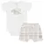 Body curto c/ Short para bebê em algodão egípcio Xadrez Dino - Mini & Co.