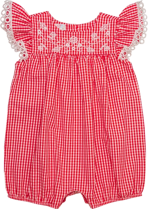 Romper xadrez bordado - 8087