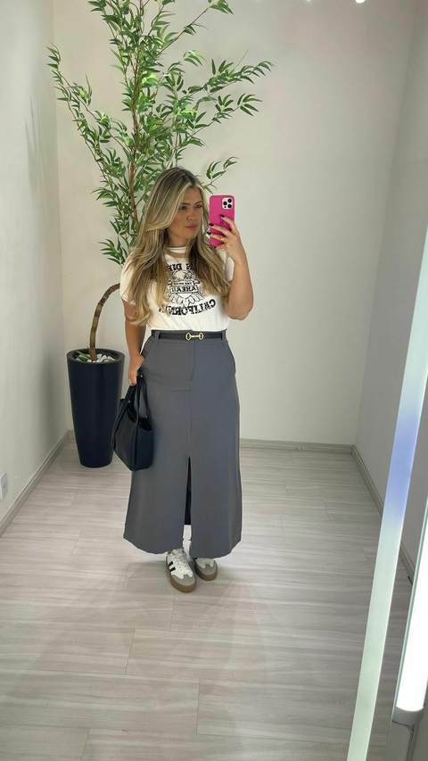 SAIA ALFAIATARIA FENDA CINZA