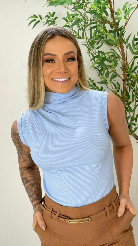 BLUSA CANELADA BARBARA AZUL