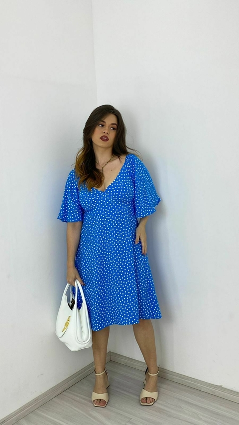 VESTIDO LUIZA CURTO POÁ AZUL
