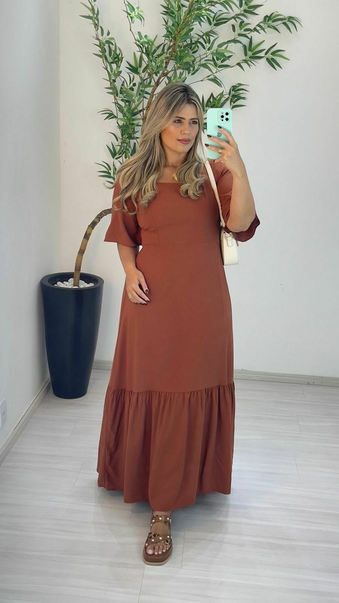 VESTIDO KELLY MARROM CHIC - comprar online