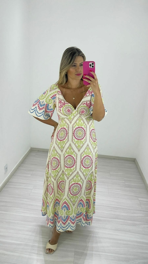 VESTIDO LUIZA ESTAMPADO VERDE LIMA