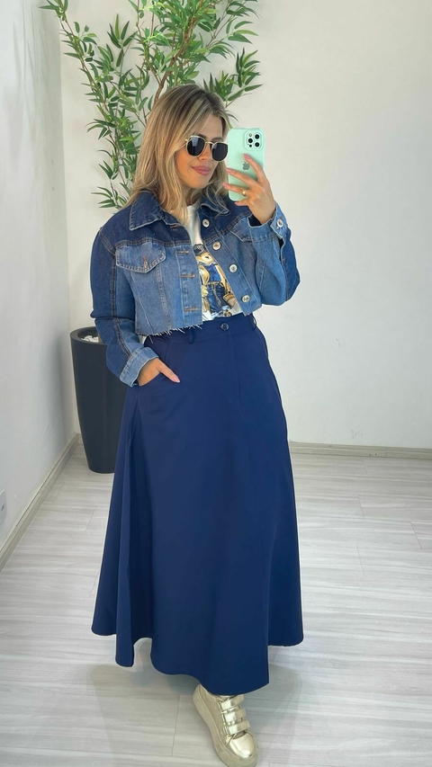 JAQUETA JEANS BICOLOR - comprar online