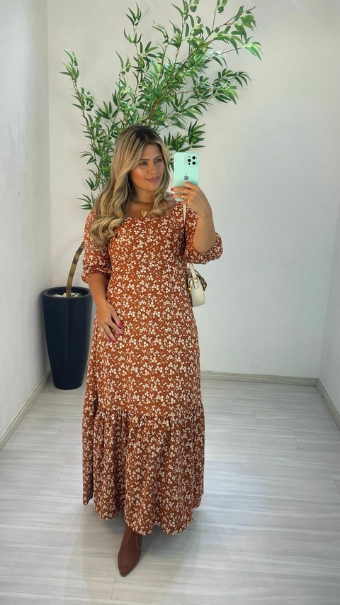 VESTIDO BEATRIZ MARROM - comprar online