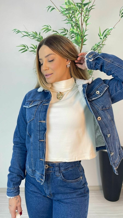 JAQUETA JEANS PELUCIADA - comprar online