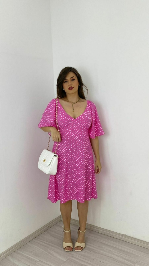 VESTIDO LUIZA CURTO POÁ ROSA