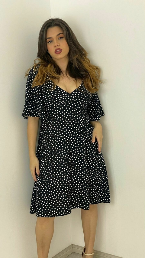 VESTIDO LUIZA CURTO POÁ PRETO