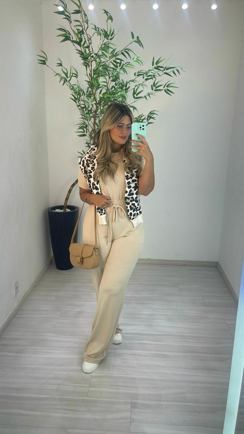 CONJUNTO MOLETINHO BLUSA ALONGADA NUDE - comprar online