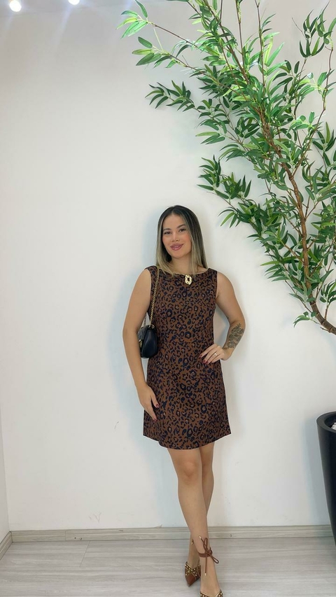 VESTIDO ALFAIATARIA ANIMAL PRINT - comprar online
